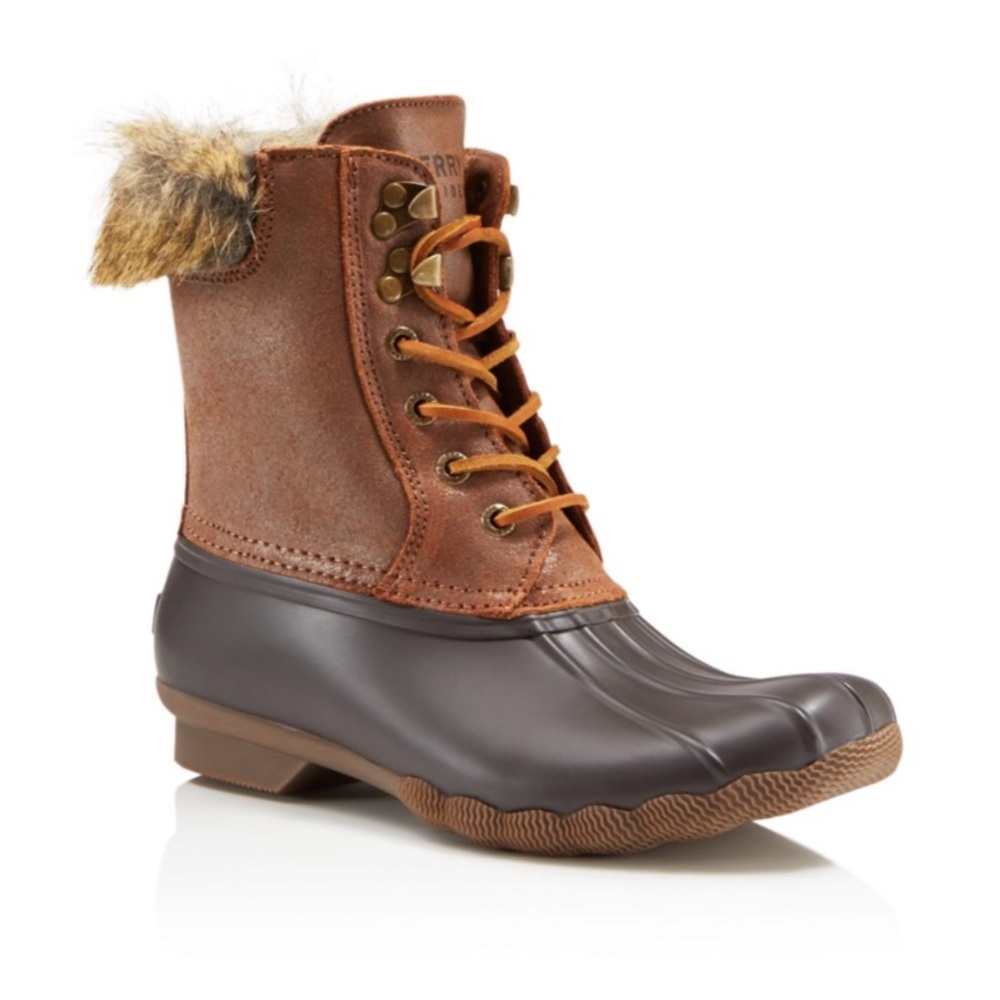 Sperry faux fur boot NWT